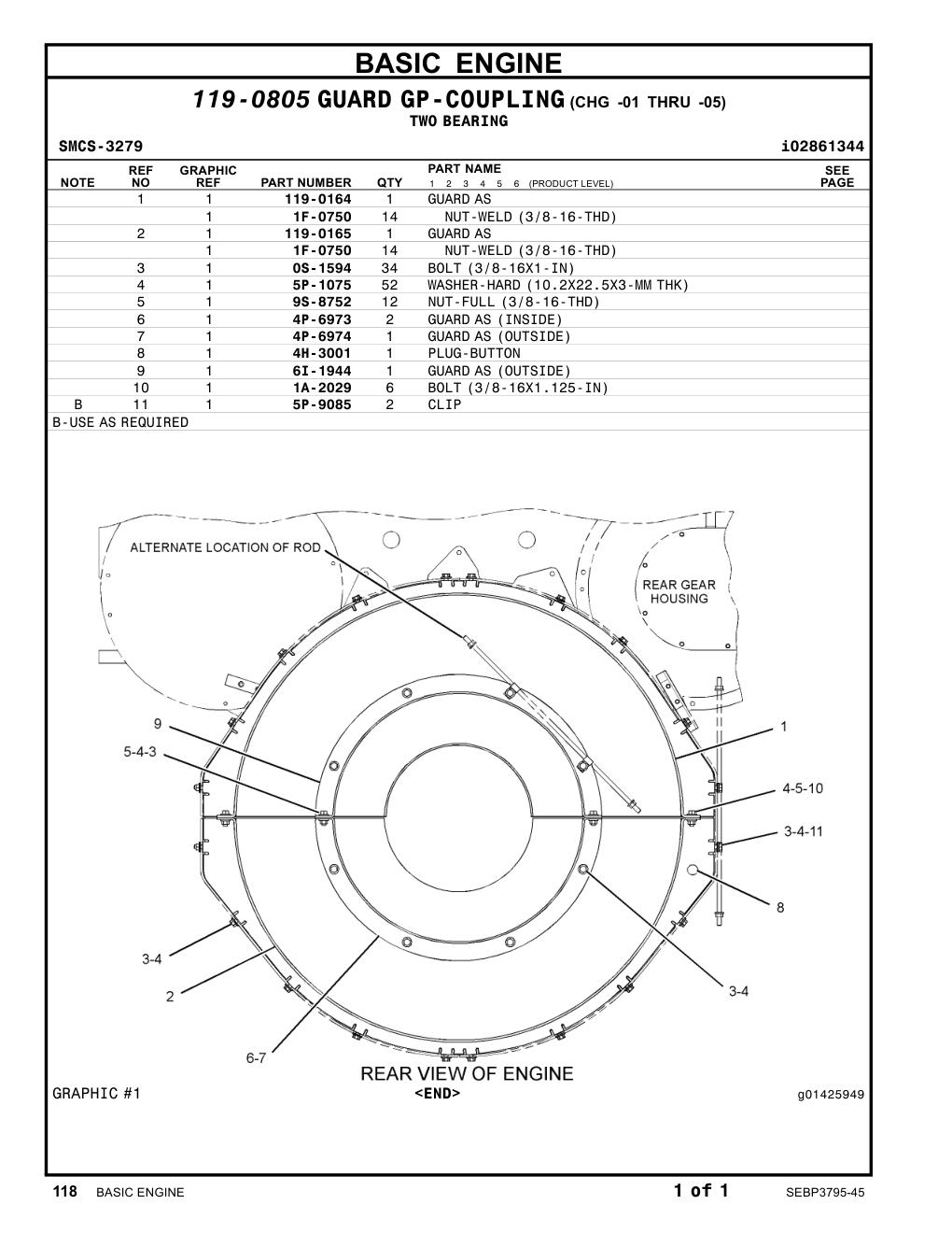 4P-6973 GUARDAS (INSIDE) CAT parts manual diagram