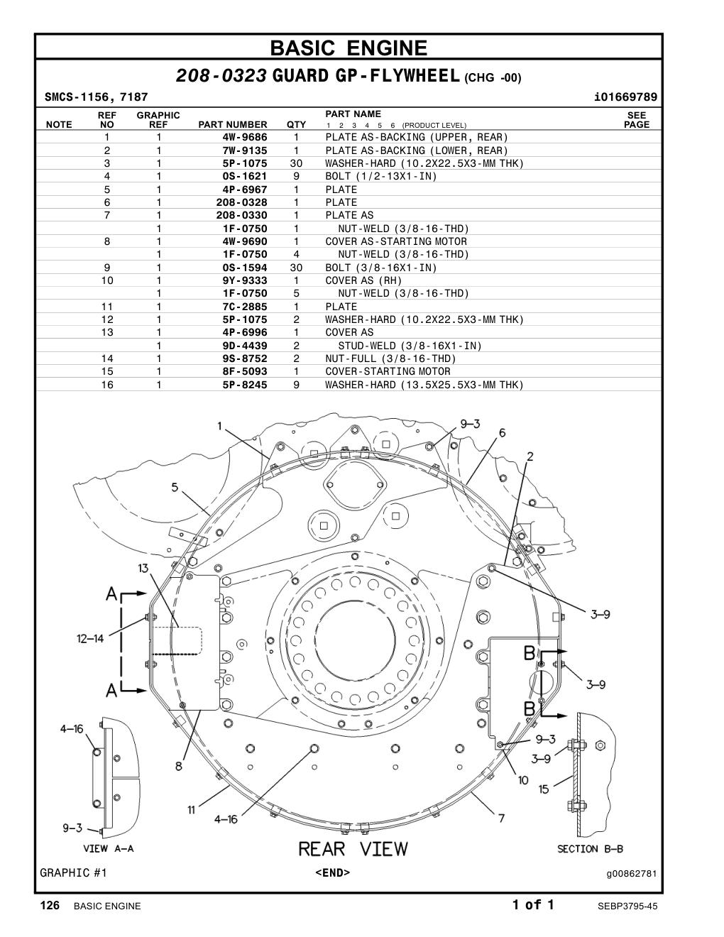 208-0330 PLATEAS CAT parts manual diagram