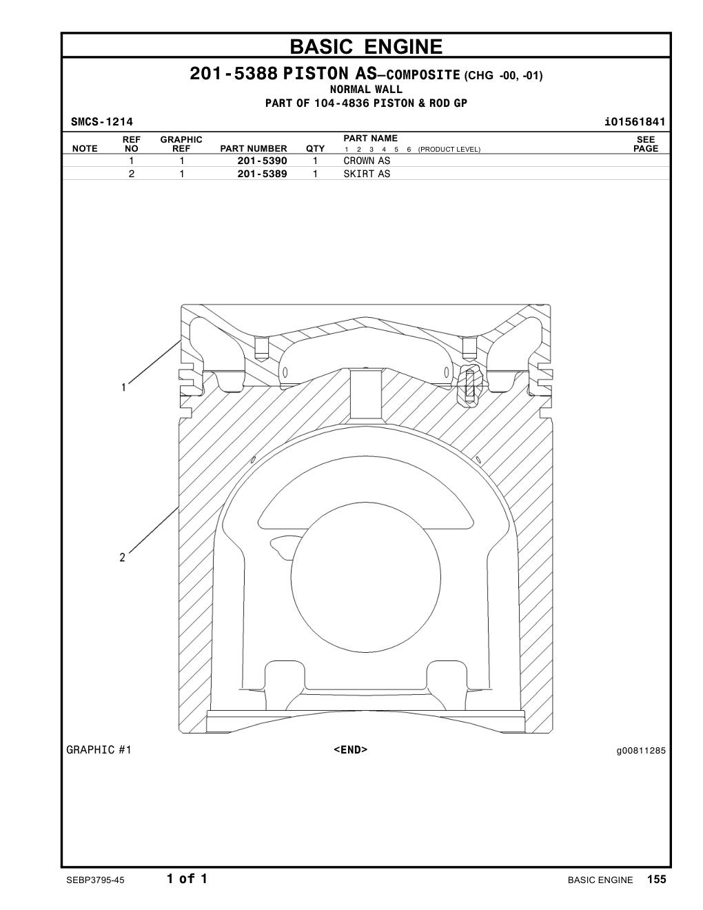 201-5390 CROWNAS CAT parts manual diagram