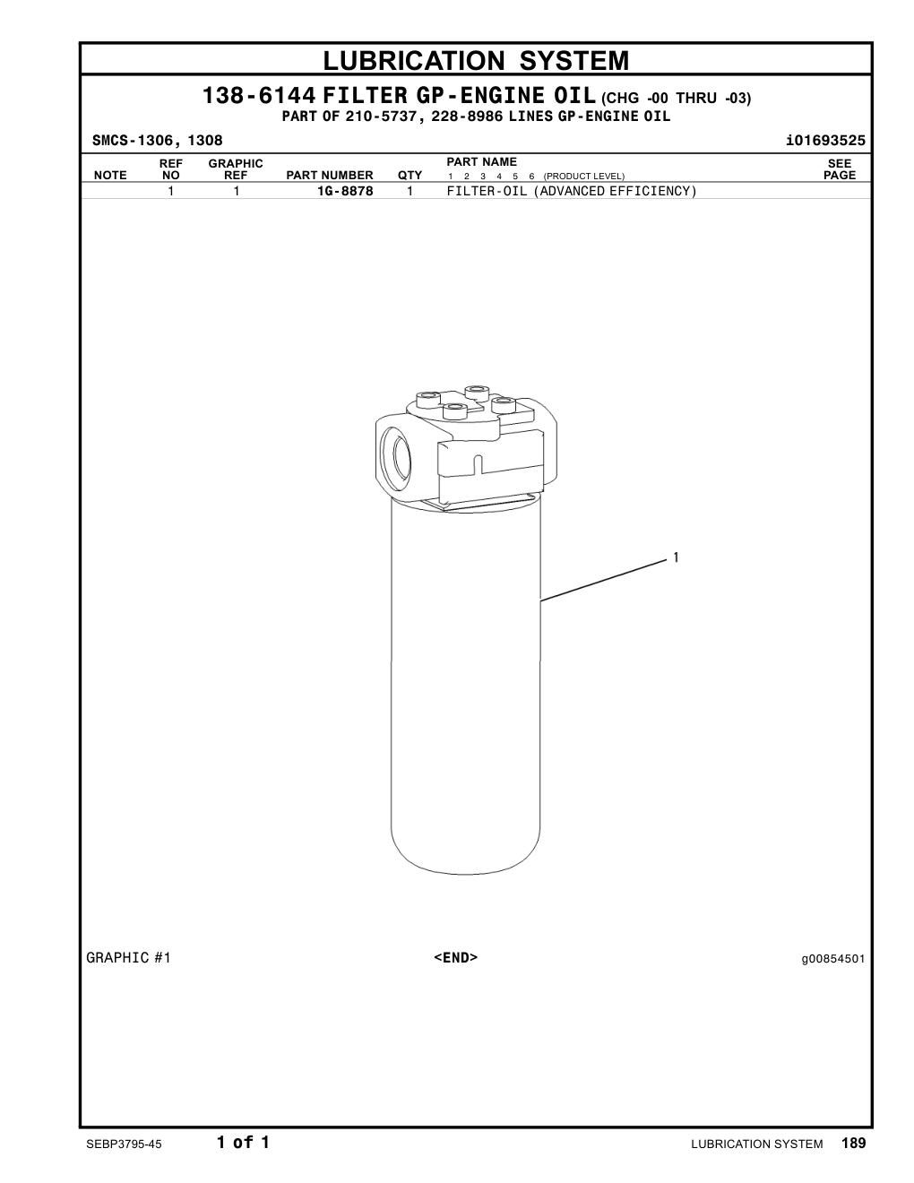 1G-8878 - ELEMENT AS-FILTER (ADVANCED EFFICIENCY)