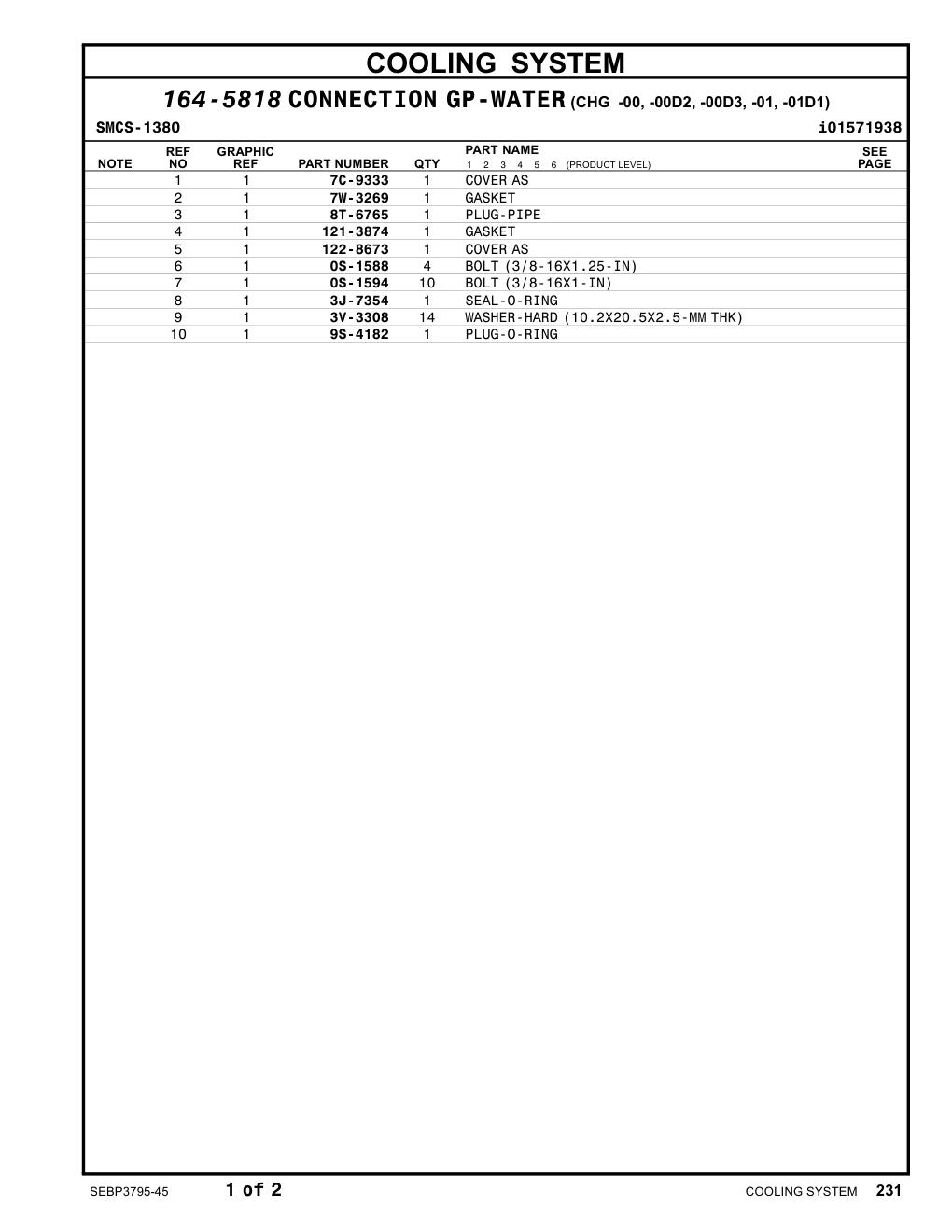 122-8673 COVERAS CAT parts manual diagram