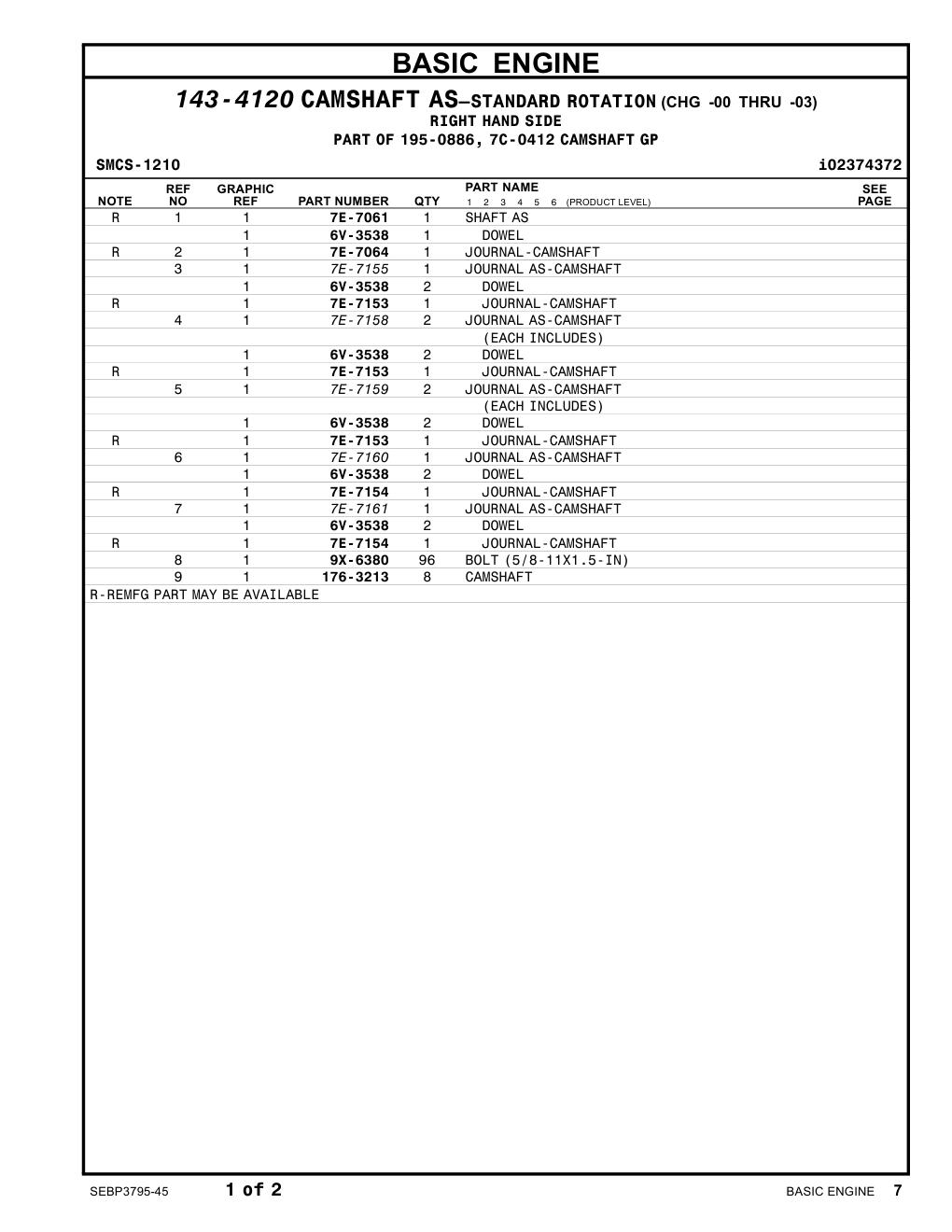 176-3213 - CAMSHAFT
