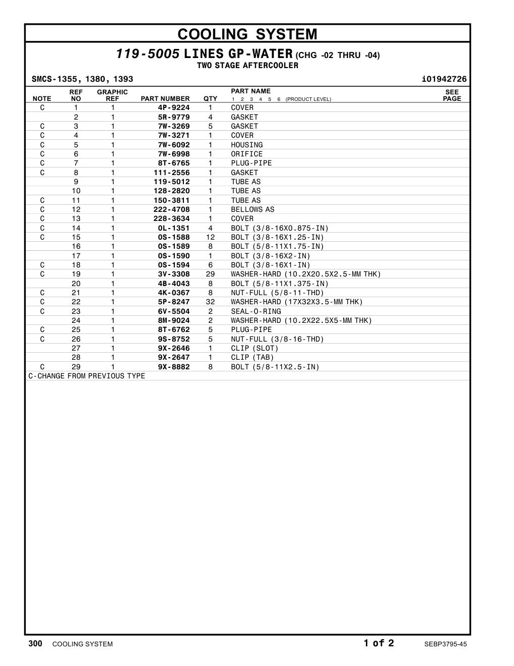 119-5012 TUBEAS CAT parts manual diagram