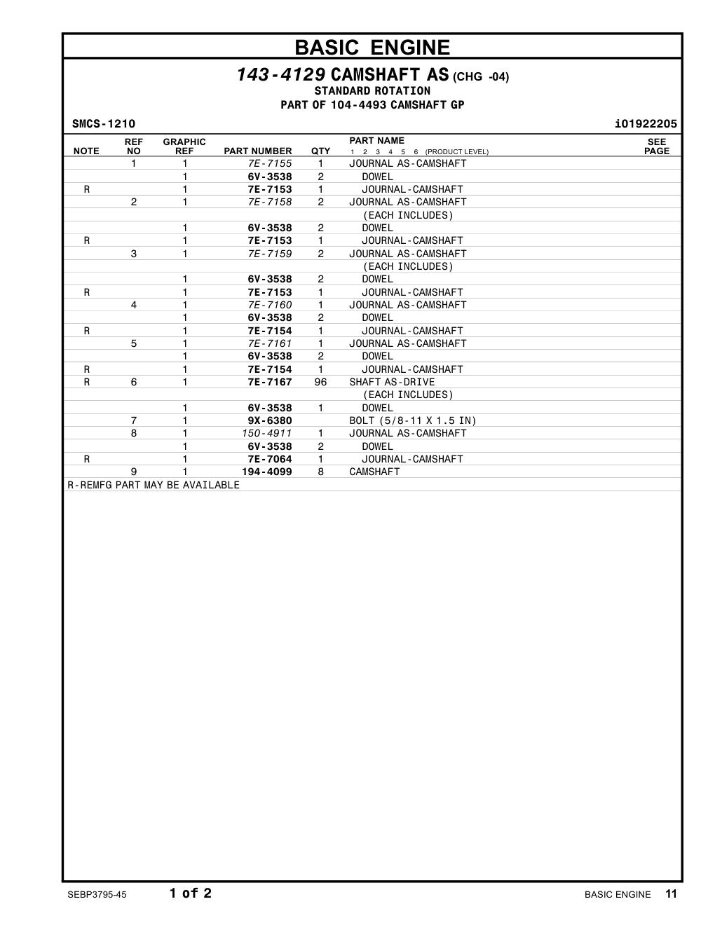 194-4099 - CAMSHAFT