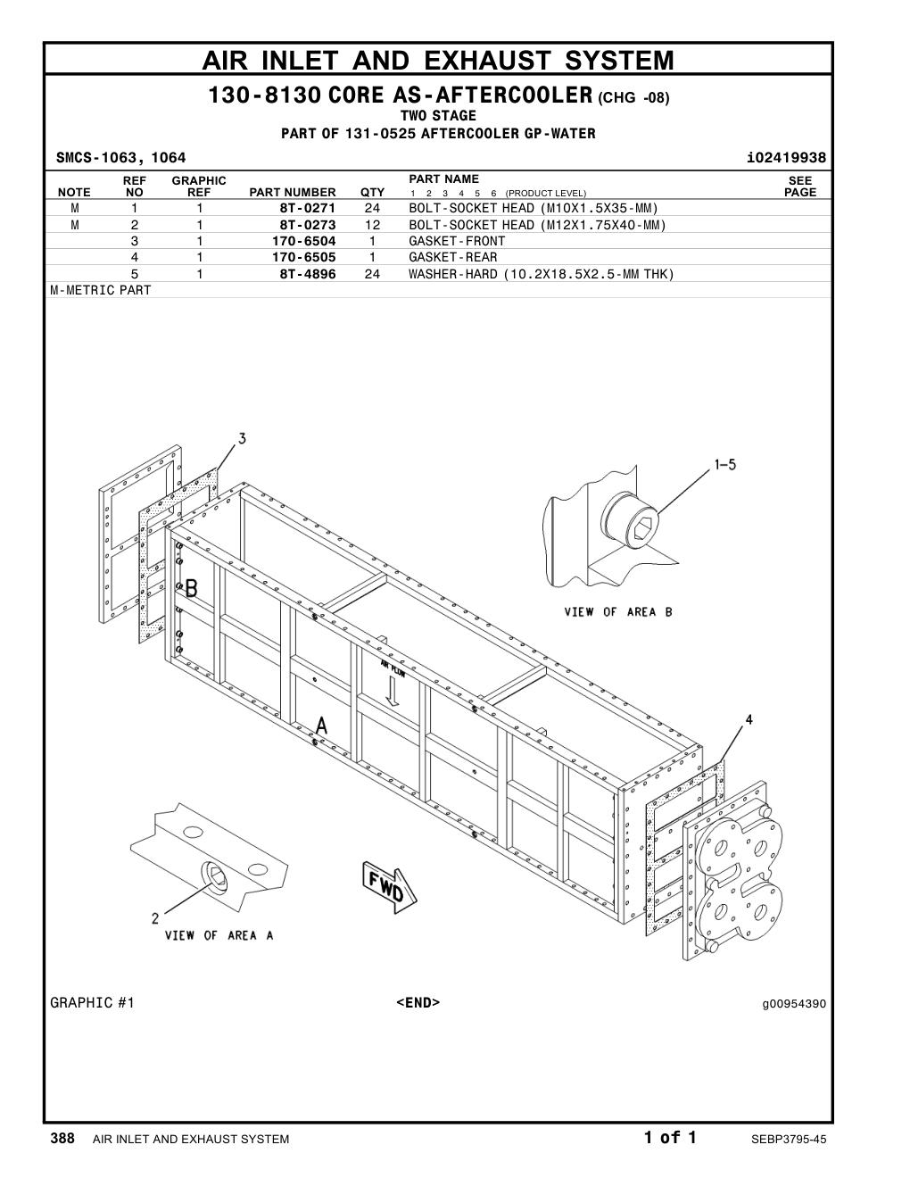 170-6504 GASKET-FRONT CAT parts manual diagram