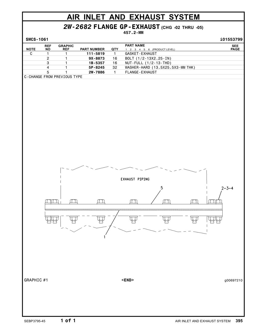2W-7886 - FLANGE-EXHAUST