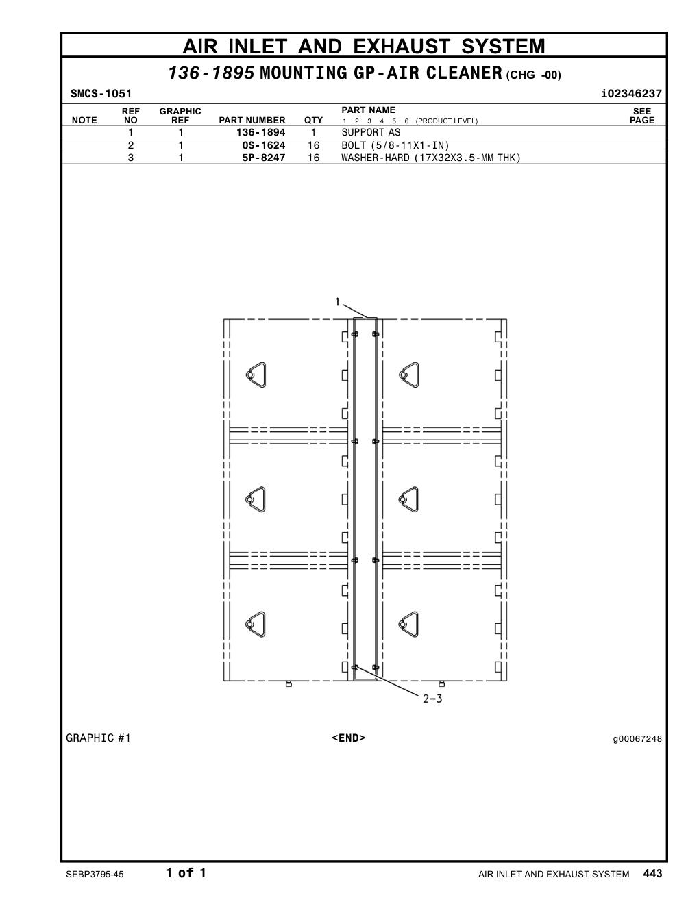 136-1894 SUPPORT AS CAT parts manual diagram