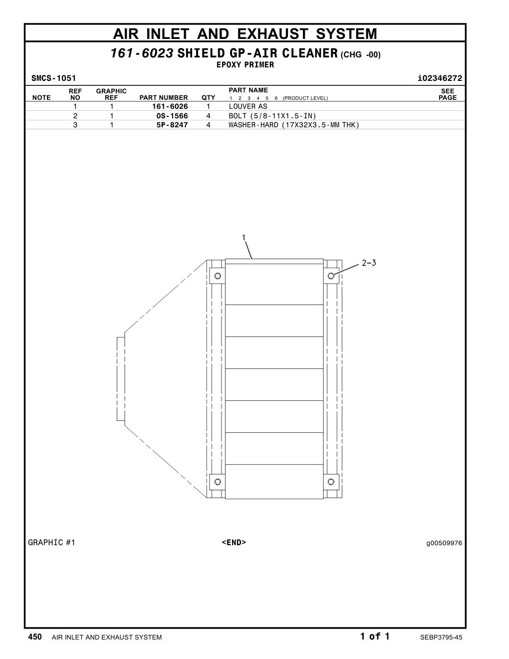 161-6026 LOUVERAS CAT parts manual diagram