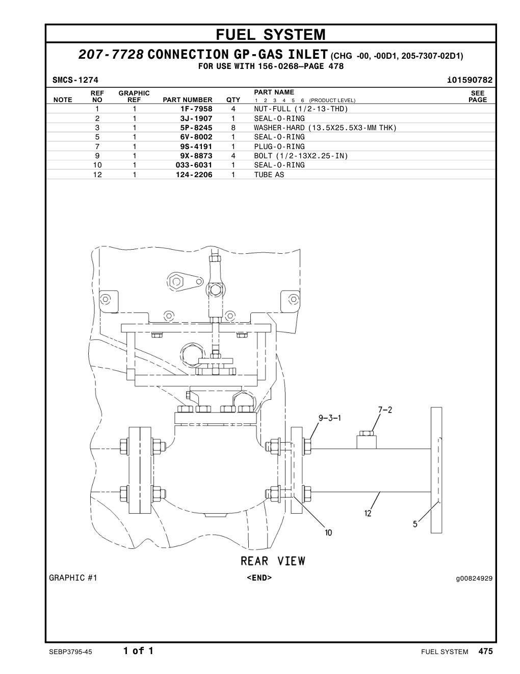 124-2206 TUBEAS CAT parts manual diagram