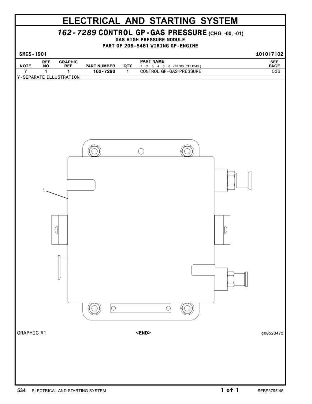 162-7290 CONTROL GP-GAS PRESSURE CAT parts manual diagram