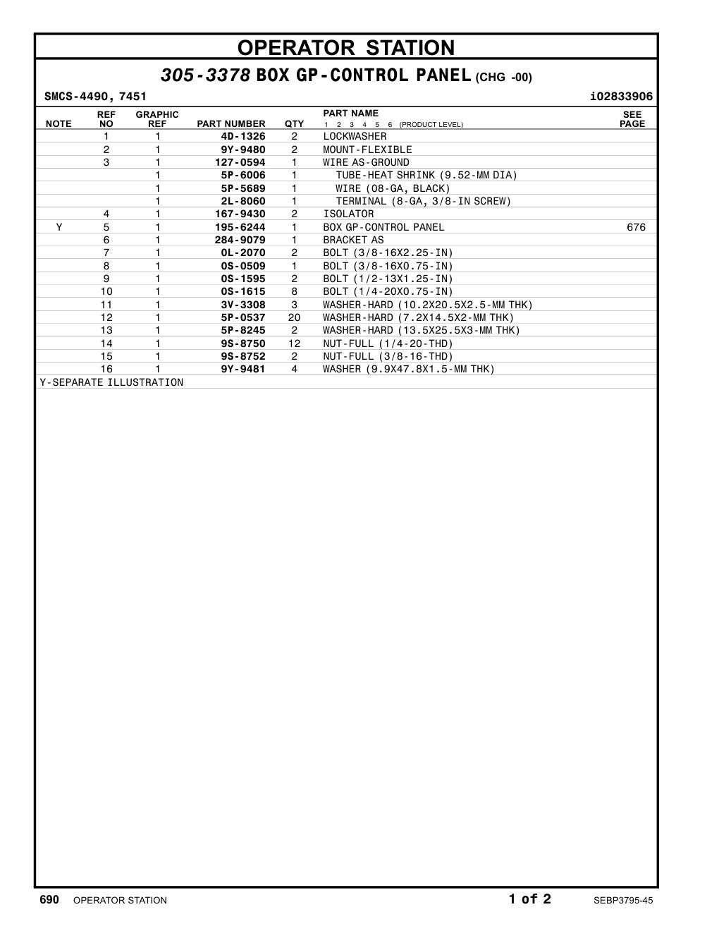 284-9079 BRACKET AS CAT parts manual diagram