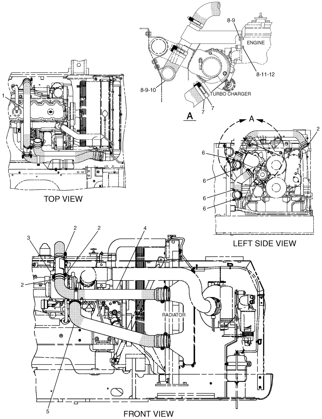 325C · COOLING SYSTEM · 190-5811 CAT parts diagram