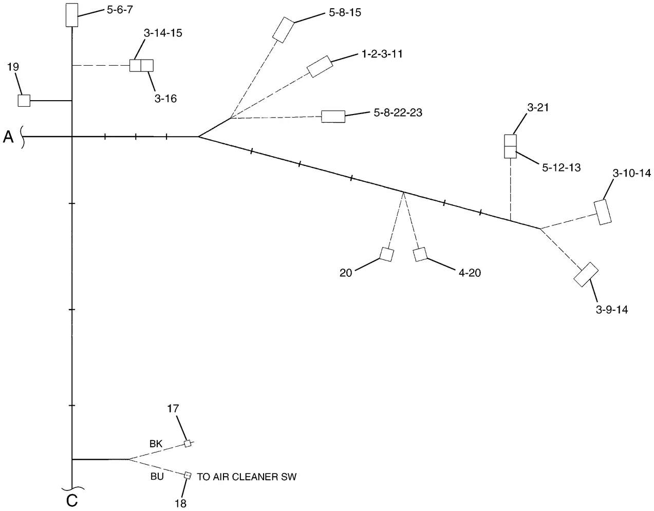 325C · ELECTRICAL AND STARTING SYSTEM · 197-4303 CAT parts diagram