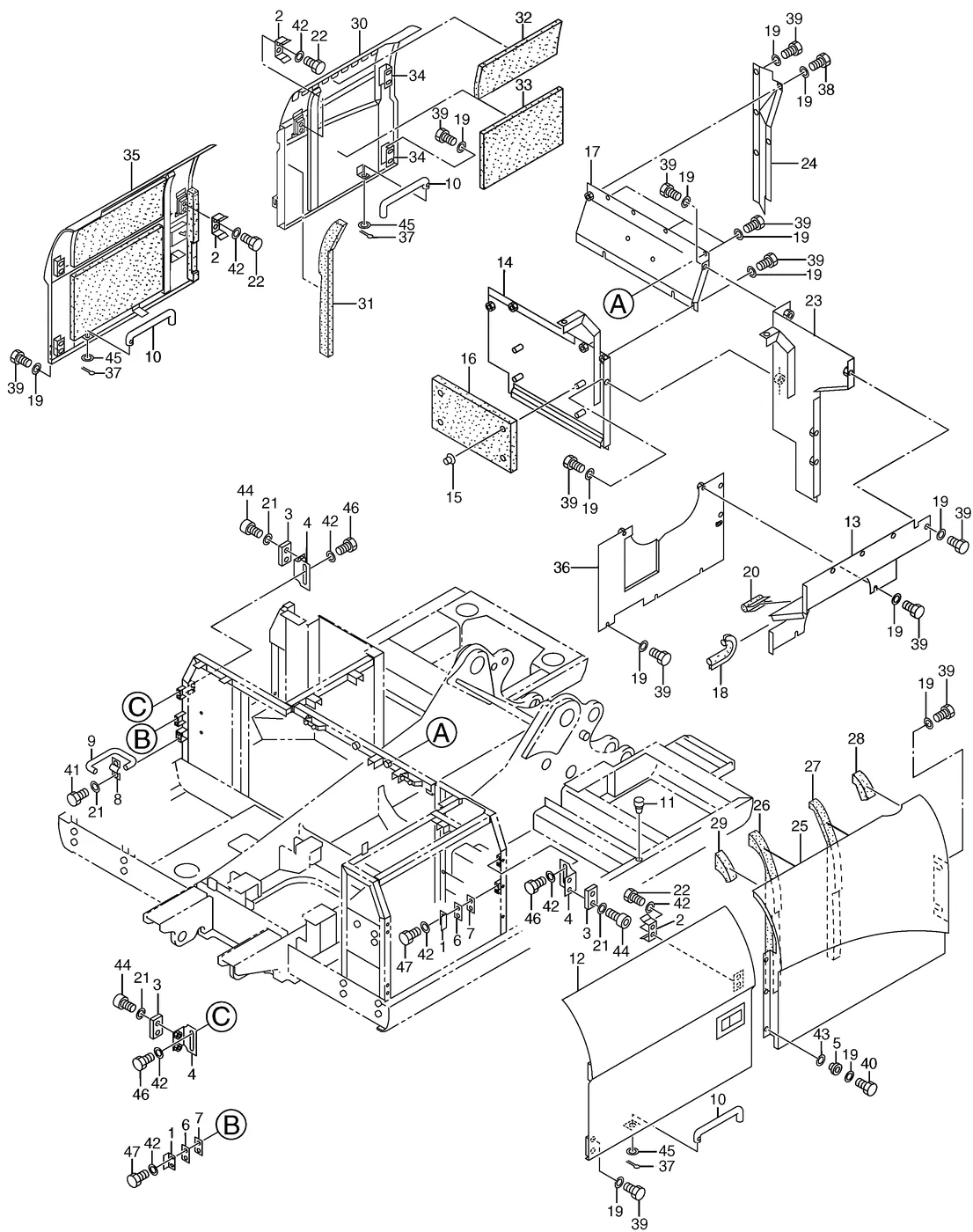 325C · FRAME AND BODY · 177-6322 CAT parts diagram