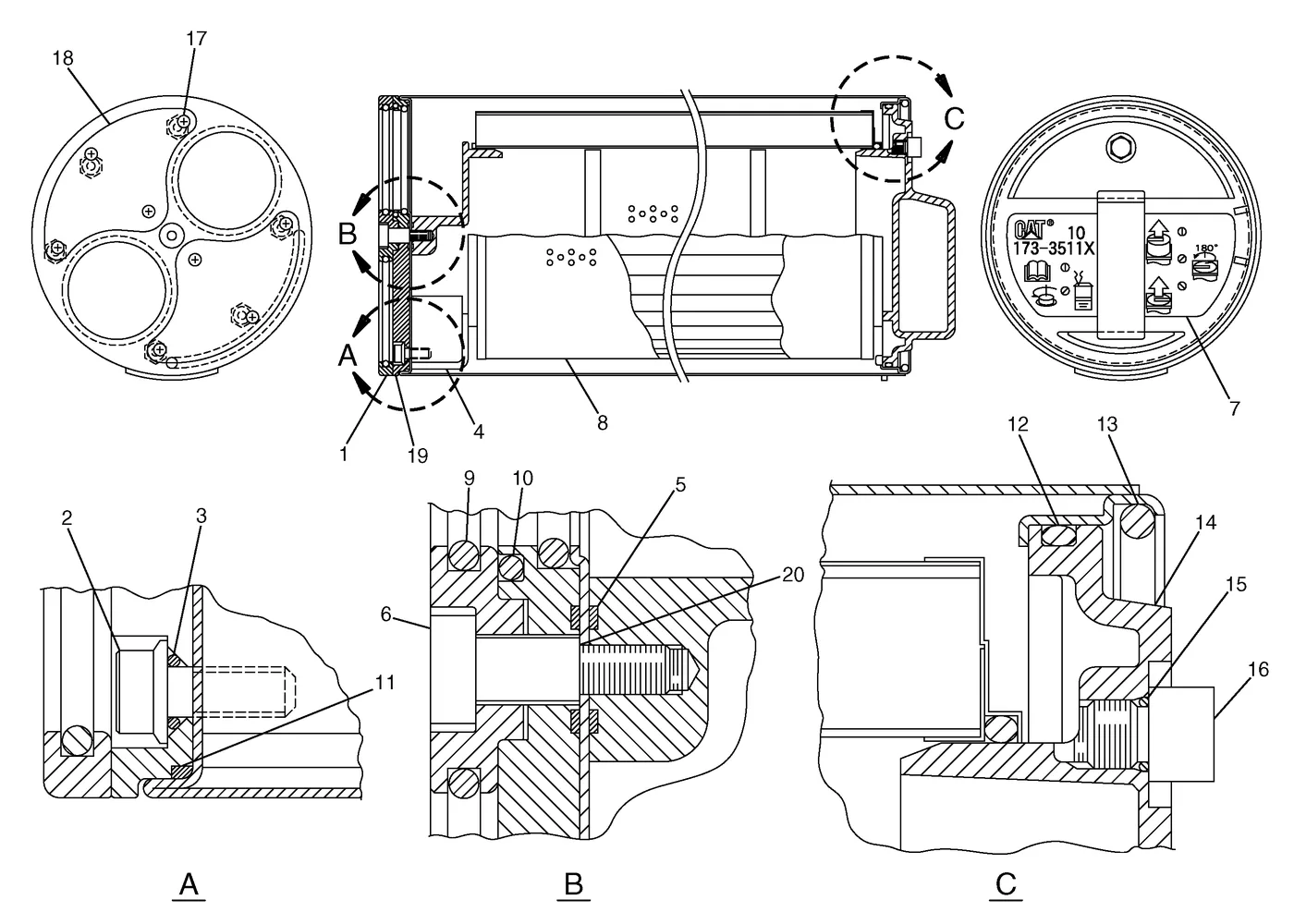 325C · HYDRAULIC SYSTEM · 173-3511 CAT parts diagram