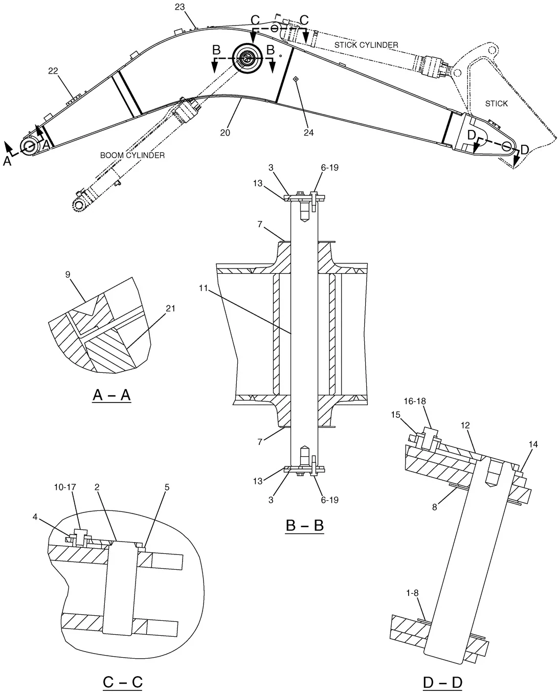 325C · IMPLEMENTS · 180-7817 CAT parts diagram