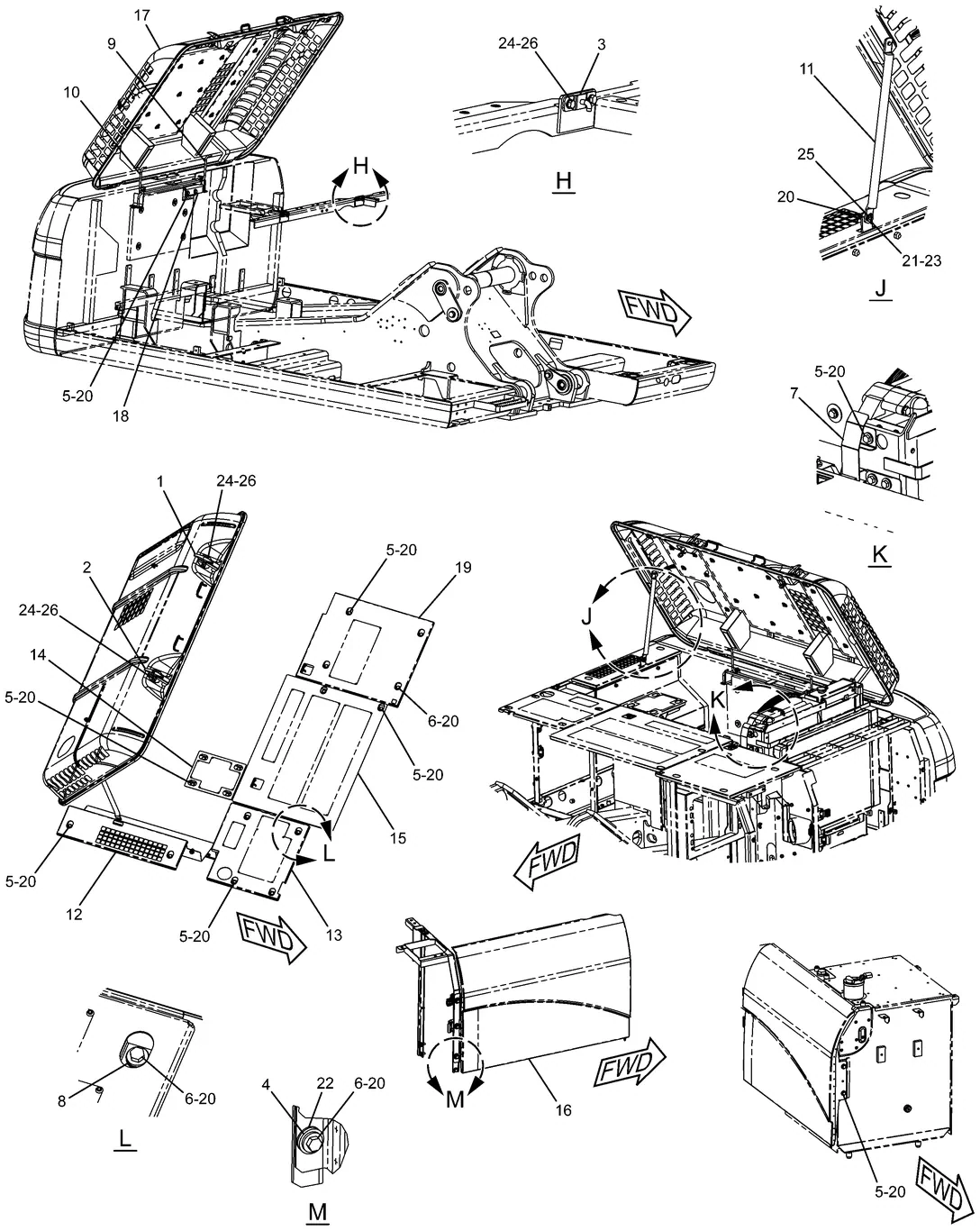 325D · FRAME AND BODY · 223-3043 CAT parts diagram
