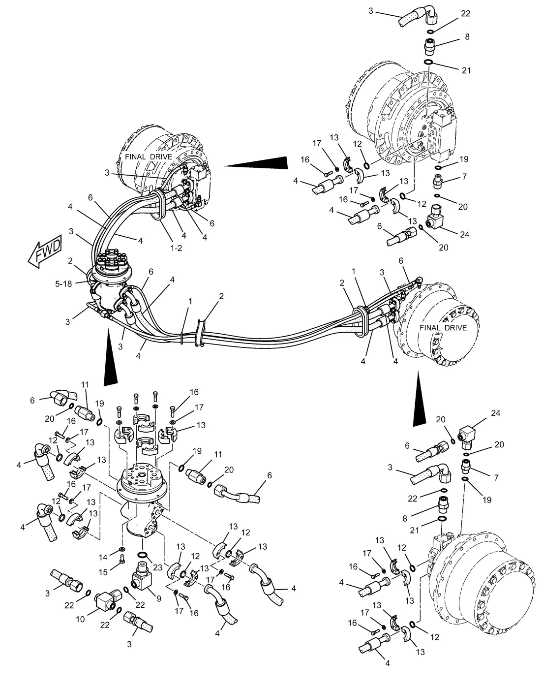 325D · HYDRAULIC SYSTEM · 227-0542 CAT parts diagram
