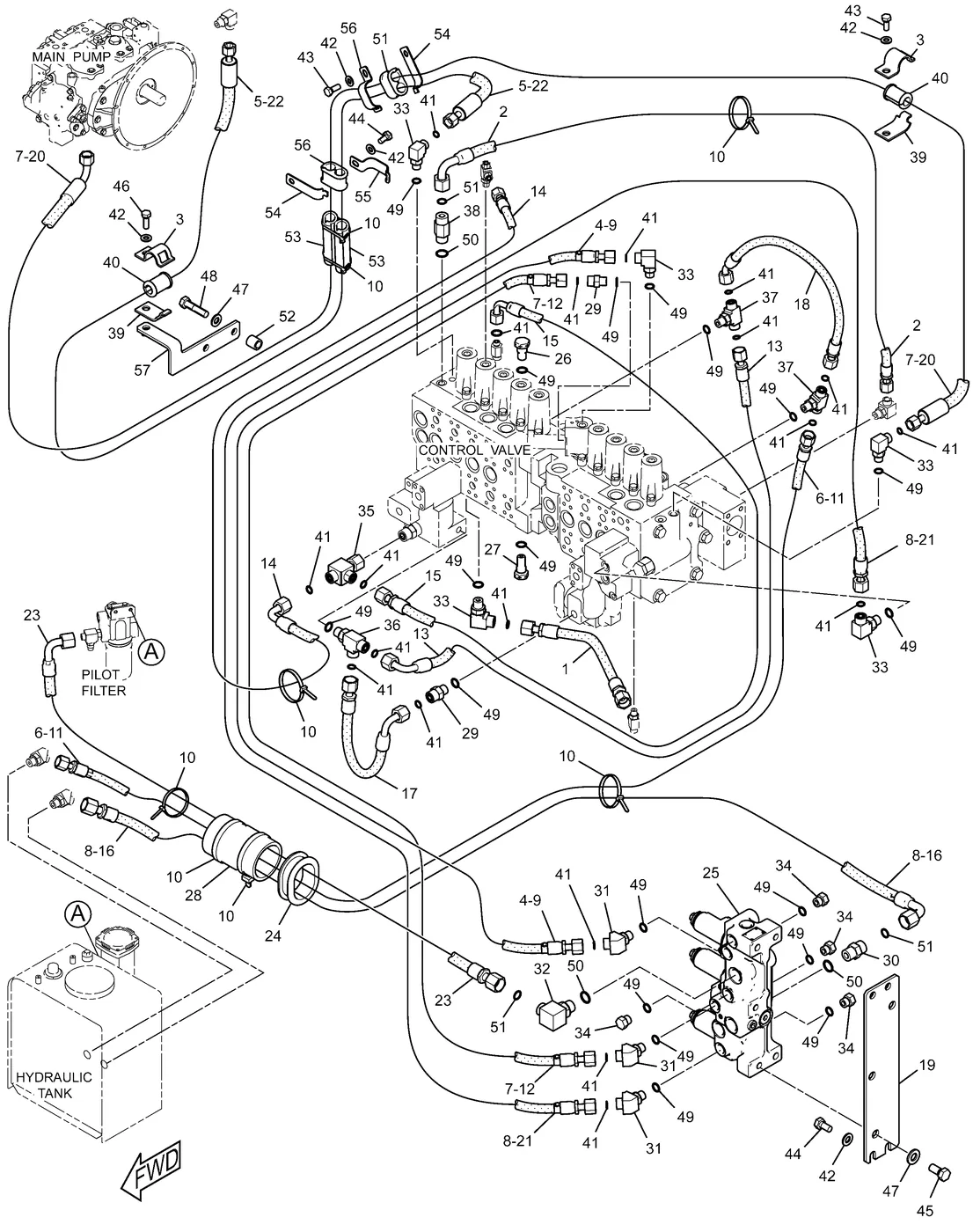 325D · HYDRAULIC SYSTEM · 248-9827 CAT parts diagram