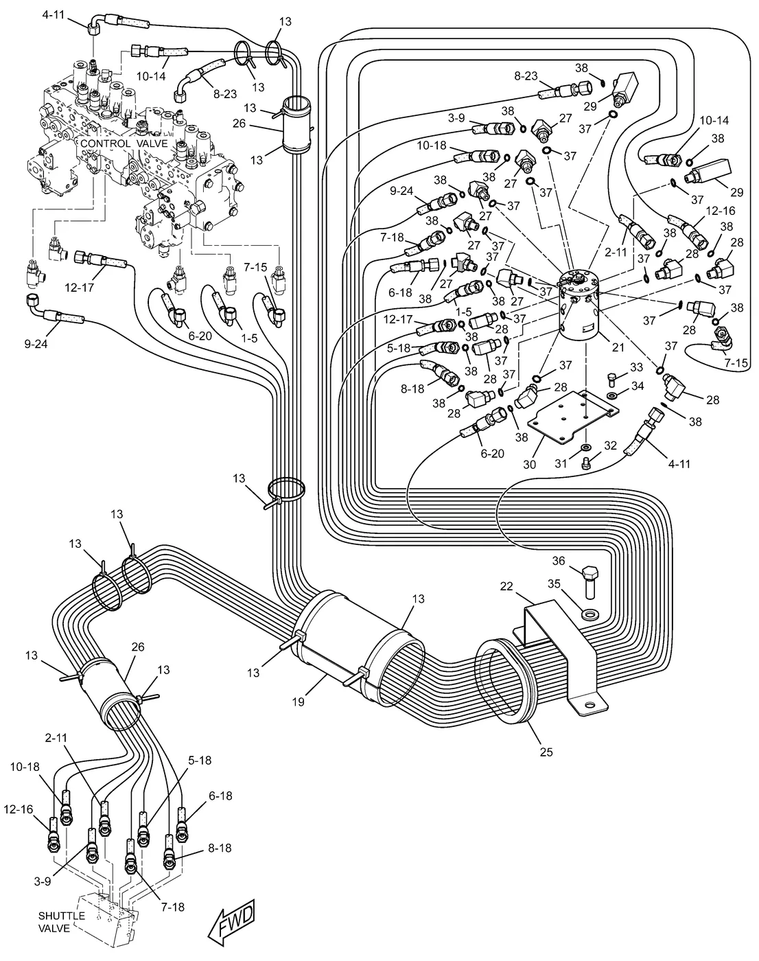 325D · HYDRAULIC SYSTEM · 255-1656 CAT parts diagram