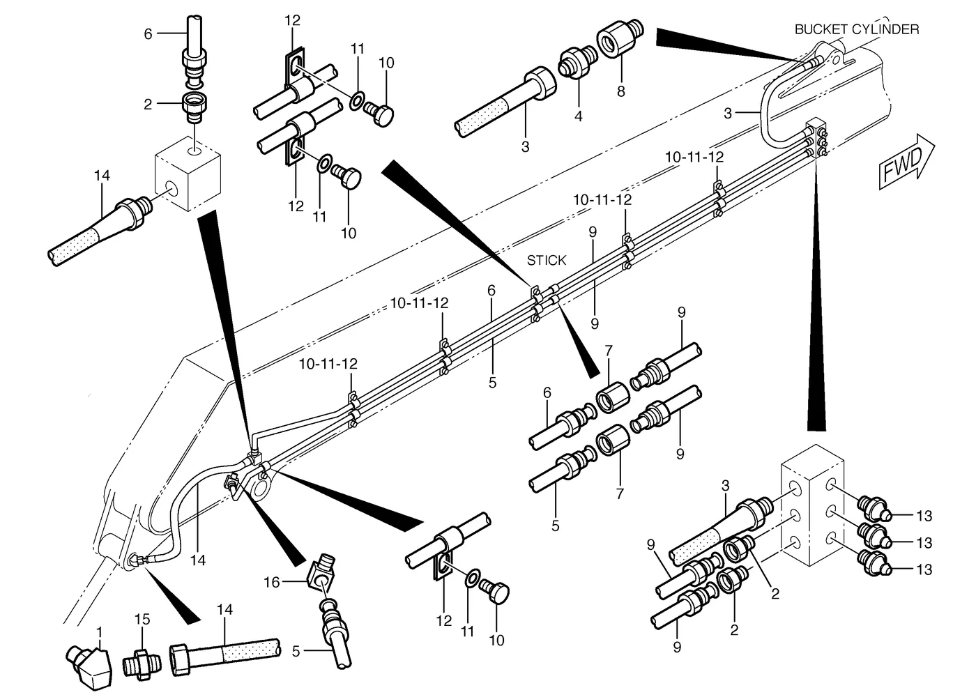 325D · IMPLEMENTS · 121-1729 CAT parts diagram