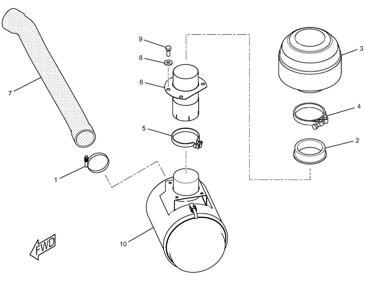 325D · AIR INLET AND EXHAUST SYSTEM · 233-1127 CAT parts diagram