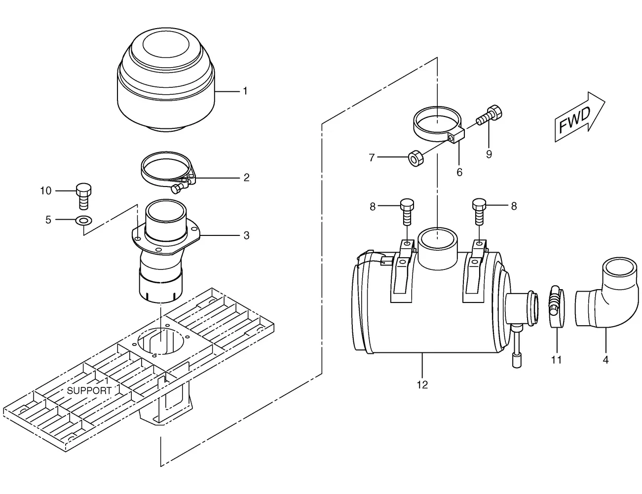 330C · AIR INLET AND EXHAUST SYSTEM · 193-2723 CAT parts diagram