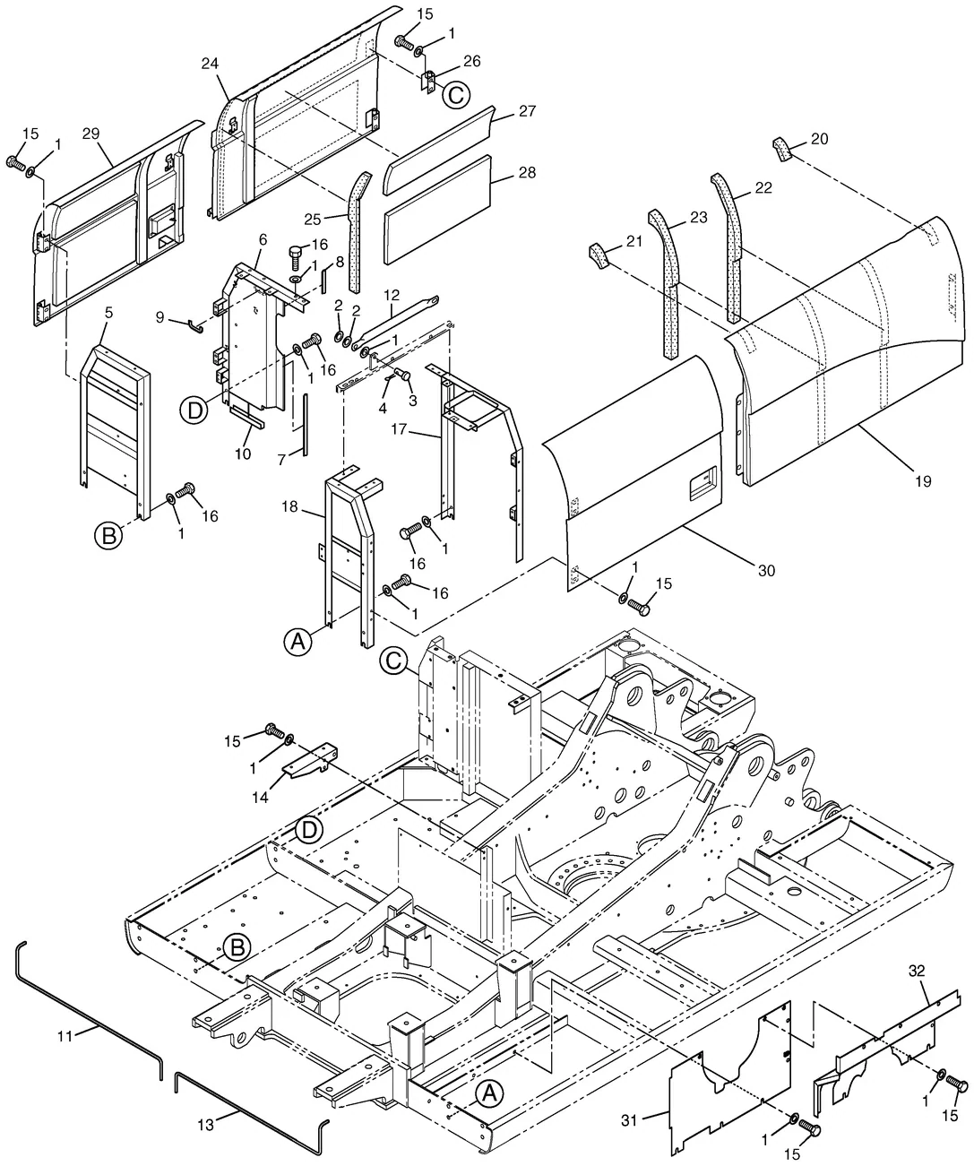 330C · FRAME AND BODY · 190-7170 CAT parts diagram