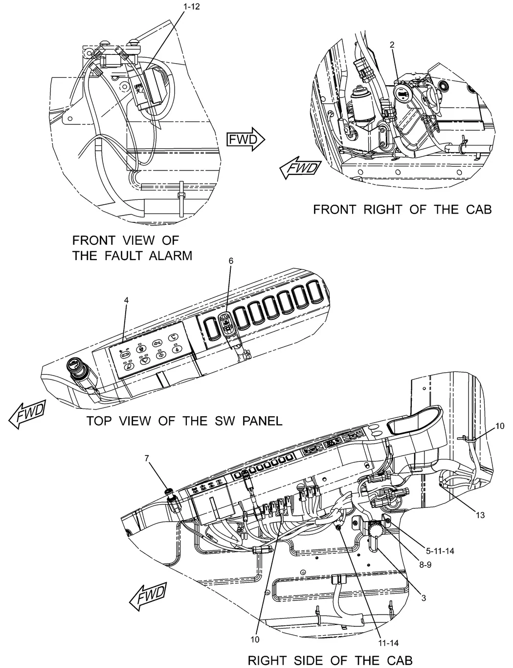 330D · ELECTRICAL AND STARTING SYSTEM · 251-0432 CAT parts diagram