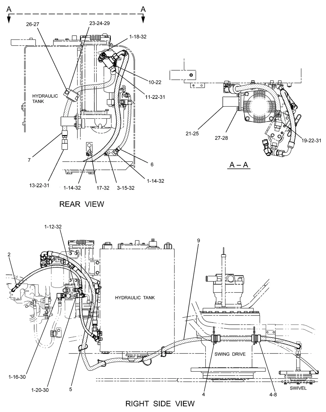 330D · HYDRAULIC SYSTEM · 248-9845 CAT parts diagram