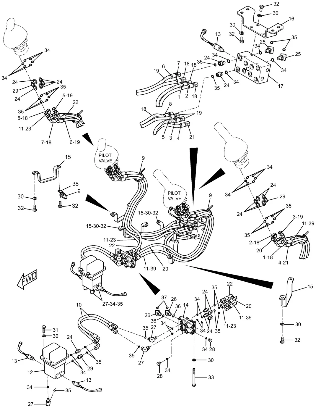 330D · HYDRAULIC SYSTEM · 248-9825 CAT parts diagram