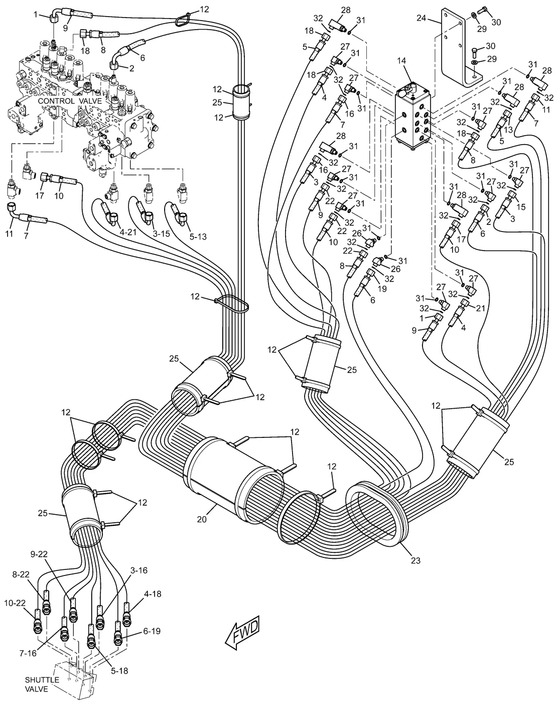 330D · HYDRAULIC SYSTEM · 248-9838 CAT parts diagram