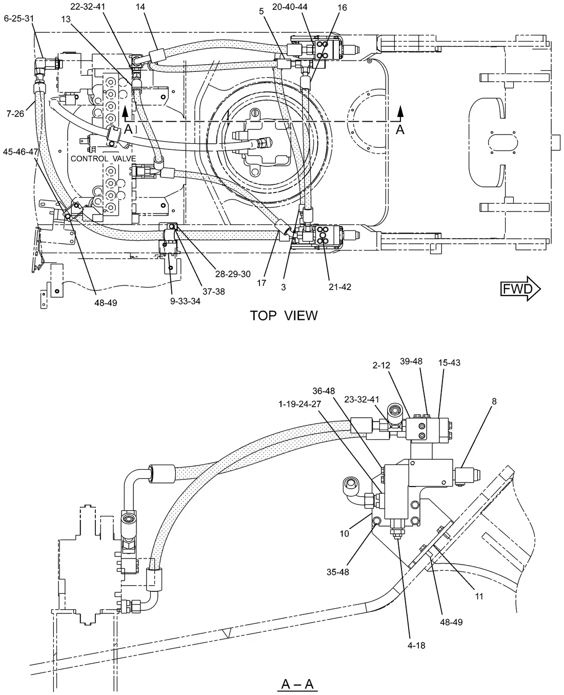 330D · HYDRAULIC SYSTEM · 255-1919 CAT parts diagram