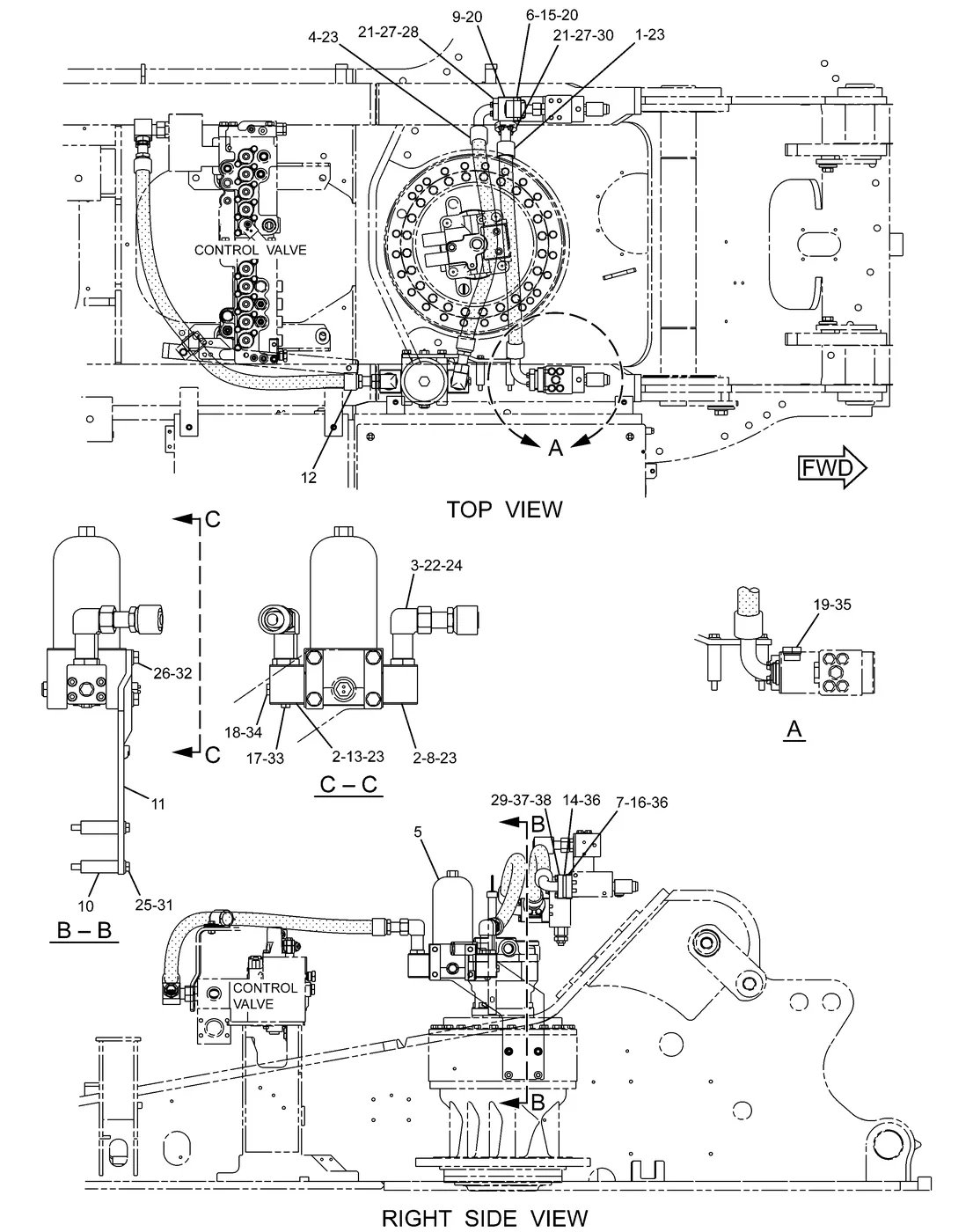 330D · HYDRAULIC SYSTEM · 200-3373 CAT parts diagram
