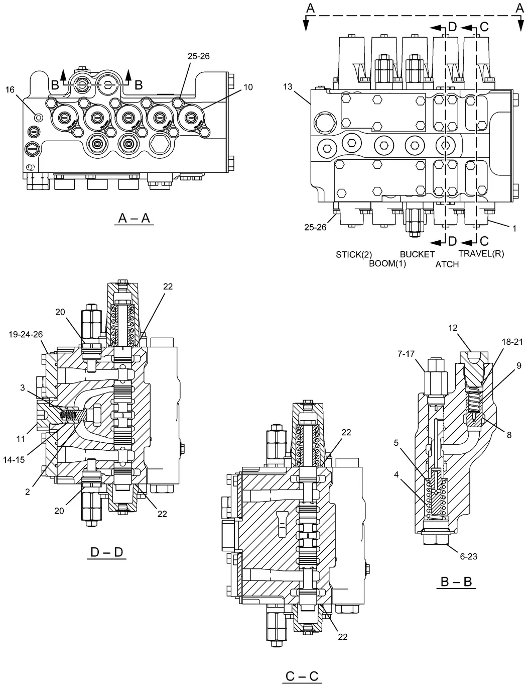 330D · HYDRAULIC SYSTEM · 285-1537 CAT parts diagram