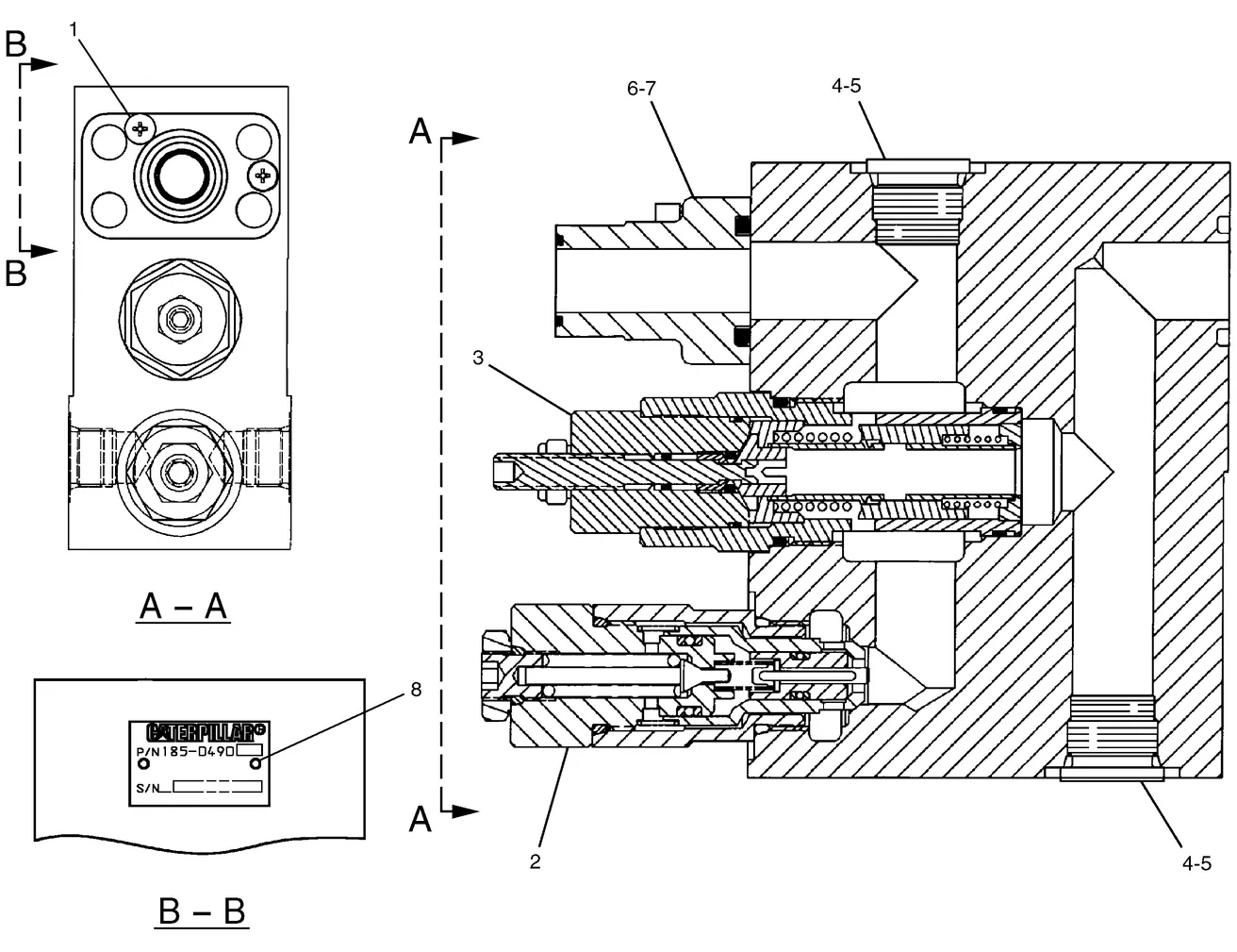 330D · HYDRAULIC SYSTEM · 185-0490 CAT parts diagram