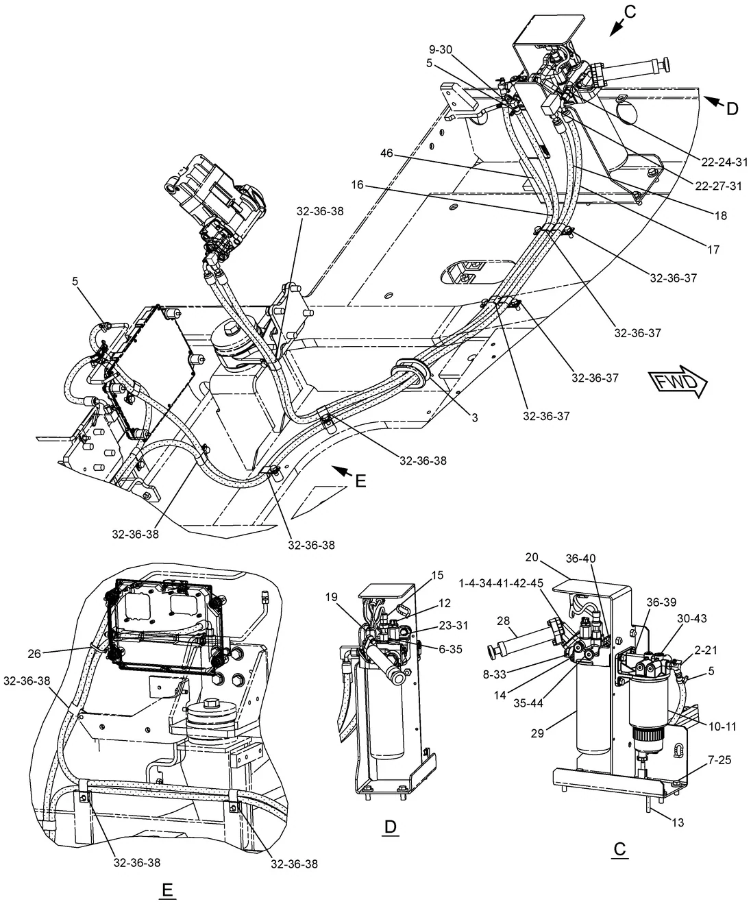 330D · FUEL SYSTEM · 237-8752 CAT parts diagram