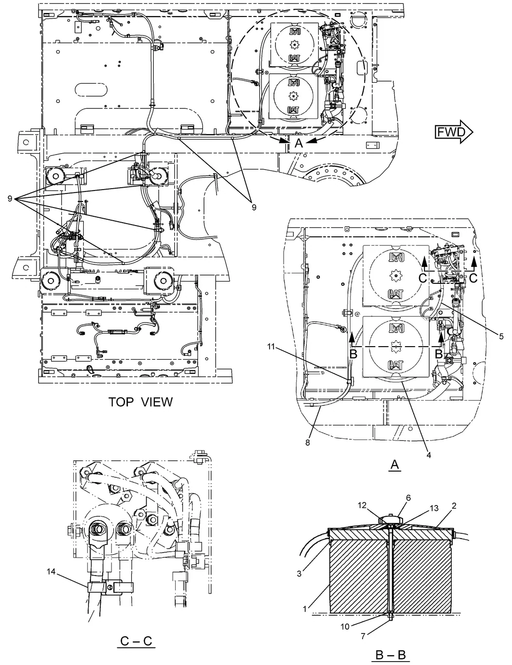 330D · ELECTRICAL AND STARTING SYSTEM · 251-0620 CAT parts diagram