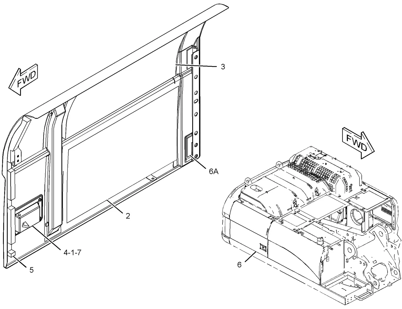 336D · FRAME AND BODY · 289-6895 CAT parts diagram