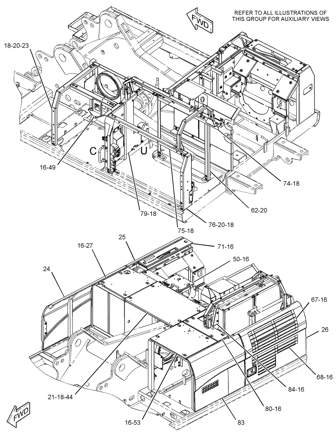 336D · FRAME AND BODY · 237-8768 CAT parts diagram