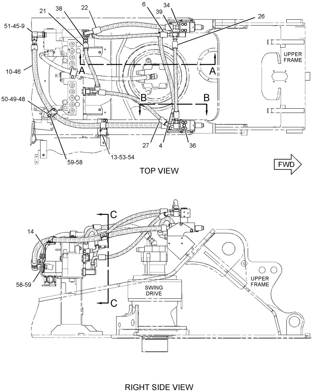 336D · UNDERCARRIAGE · 255-1919 CAT parts diagram