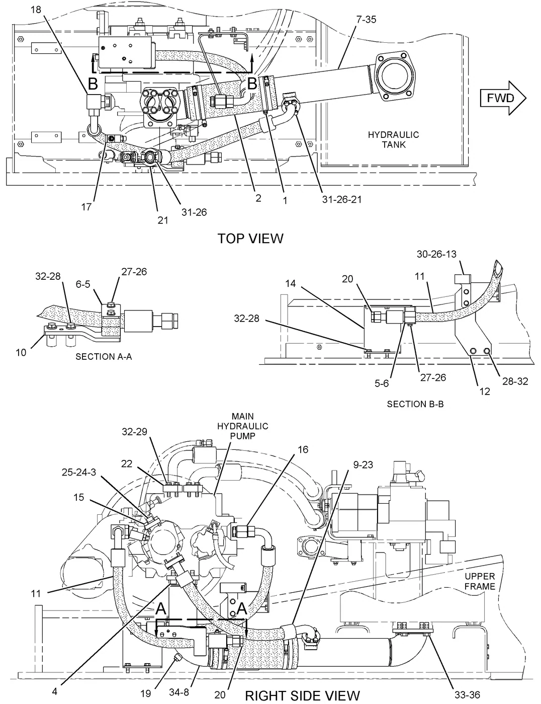 336D · UNDERCARRIAGE · 259-7407 CAT parts diagram