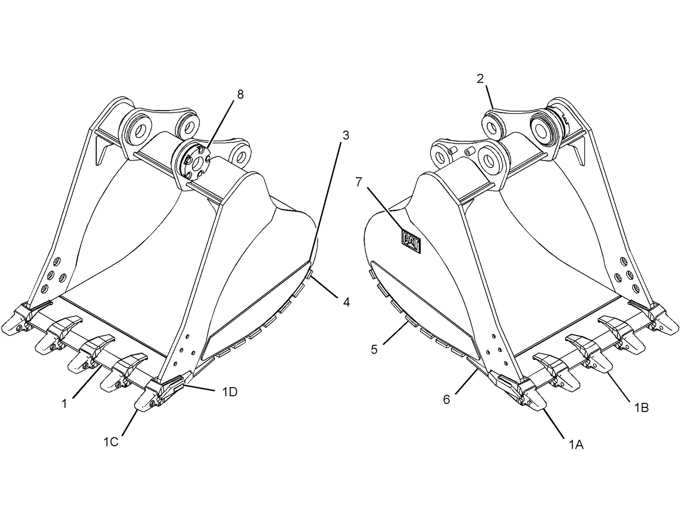 336D · IMPLEMENTS · 287-6257 CAT parts diagram