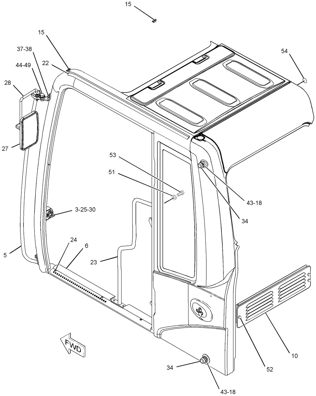 336D · OPERATOR STATION · 235-8910 CAT parts diagram