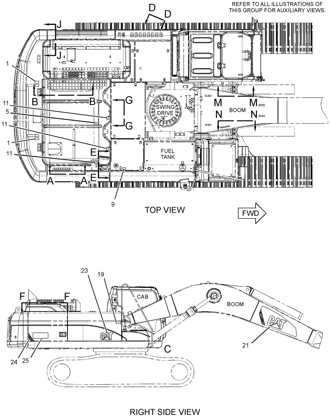 336D · SERVICE EQUIPMENT AND SUPPLIES · 314-3715 CAT parts diagram