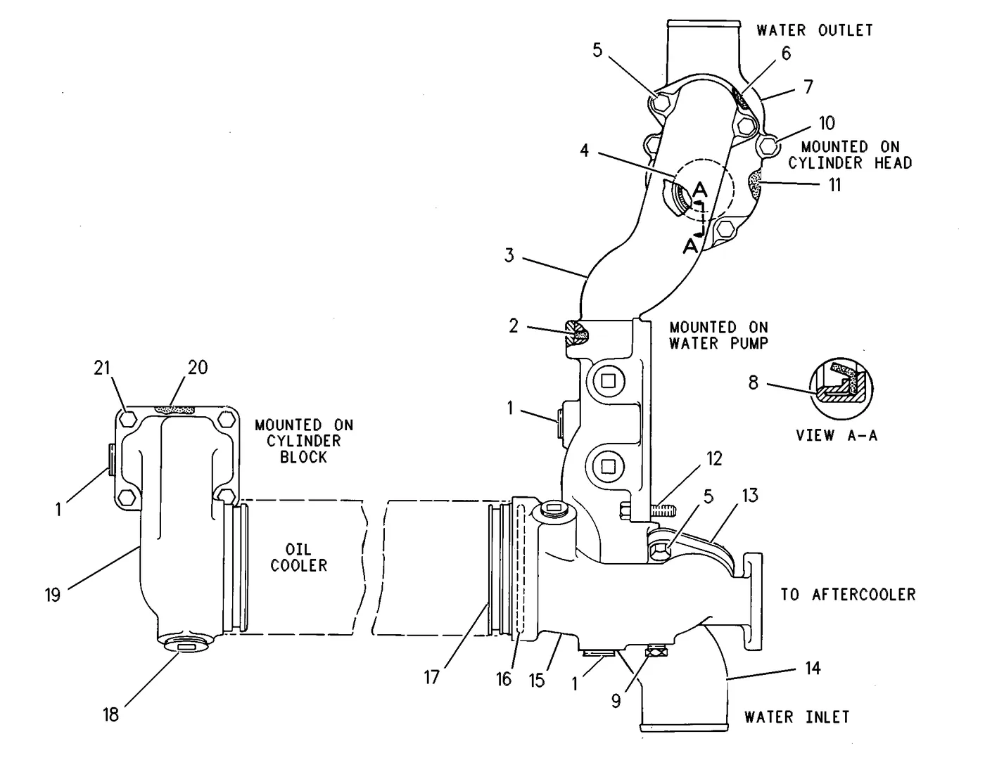 3406C · COOLING SYSTEM · 109-0076 CAT parts diagram