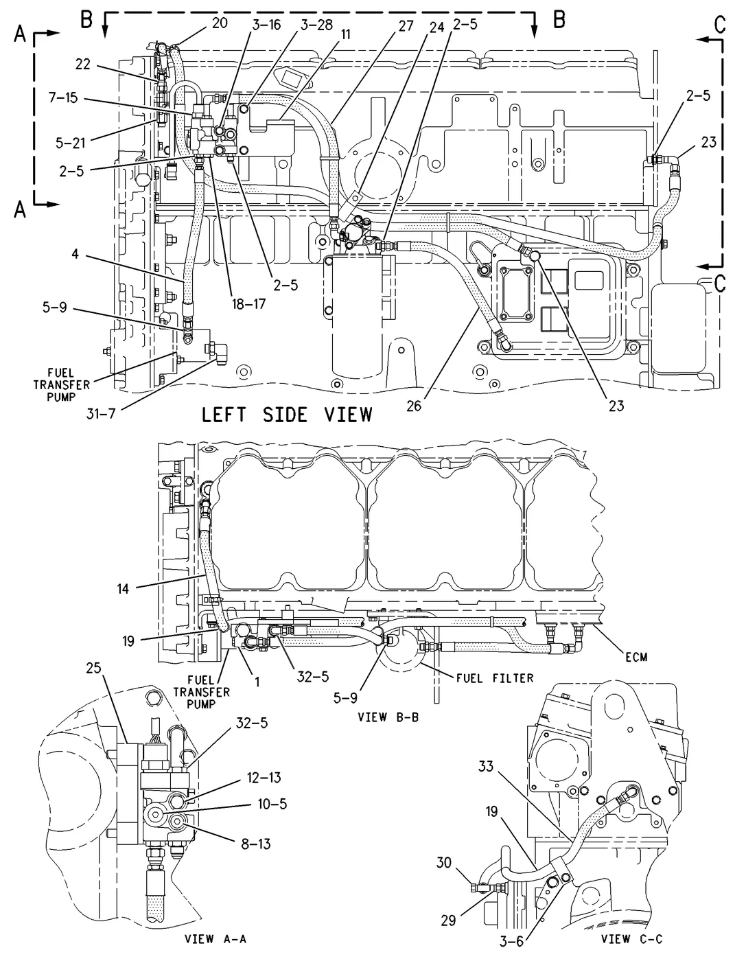 3406E · FUEL SYSTEM · 136-9495 CAT parts diagram