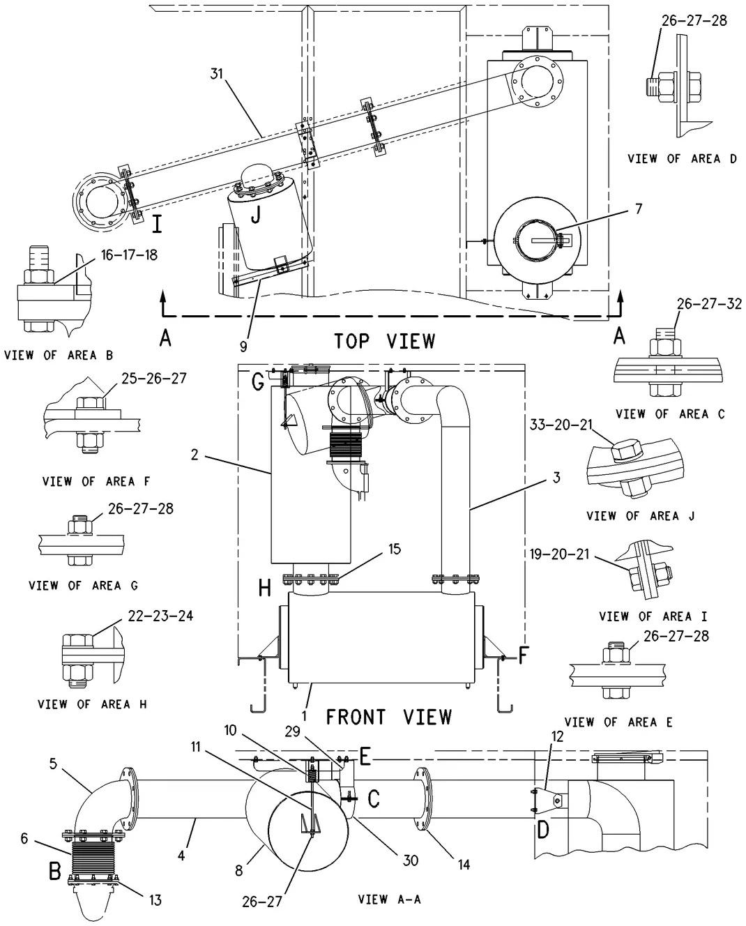 3412C · AIR INLET AND EXHAUST SYSTEM · 168-3228 CAT parts diagram