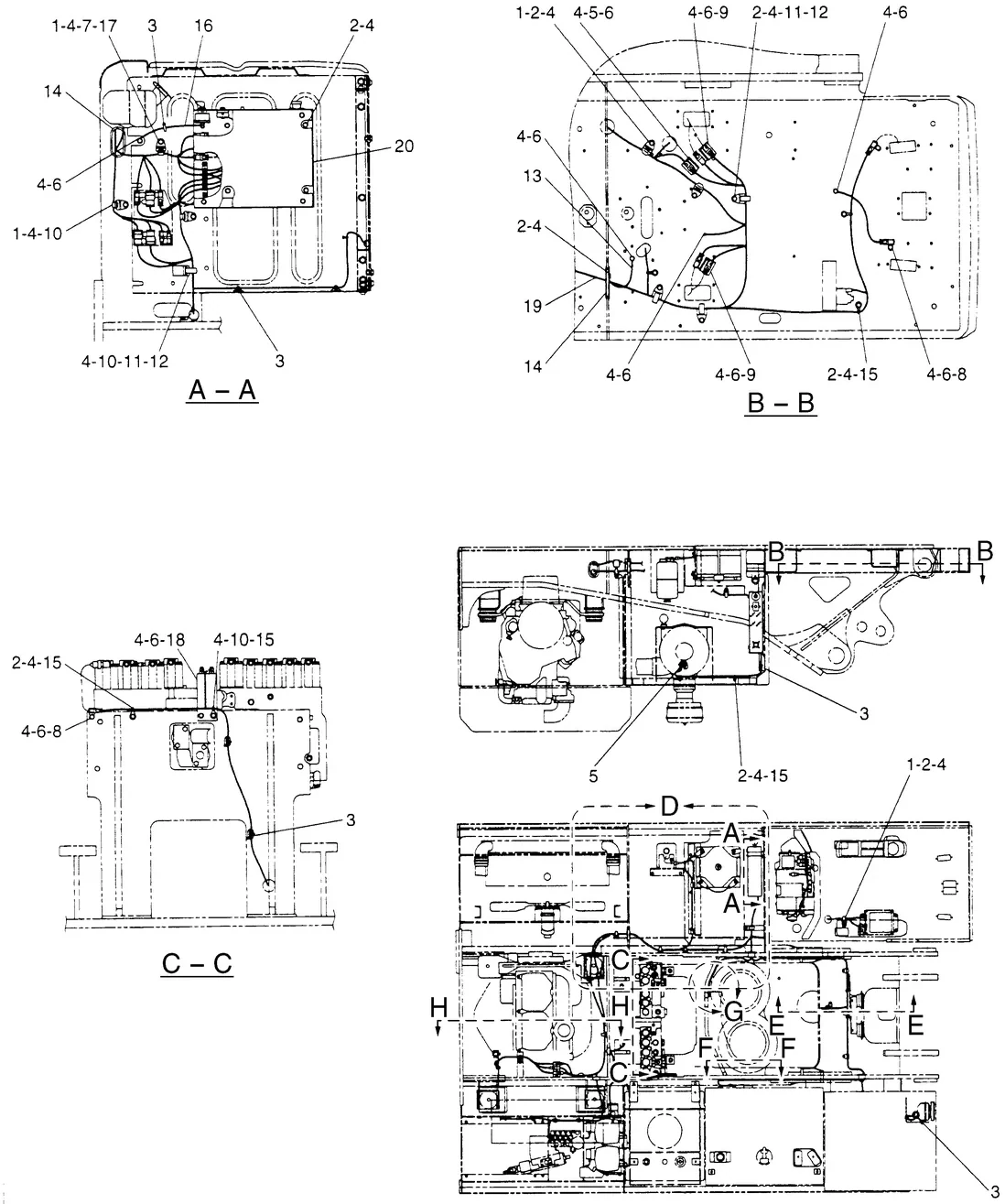 345B · ELECTRICAL AND STARTING SYSTEM · 143-1643 CAT parts diagram