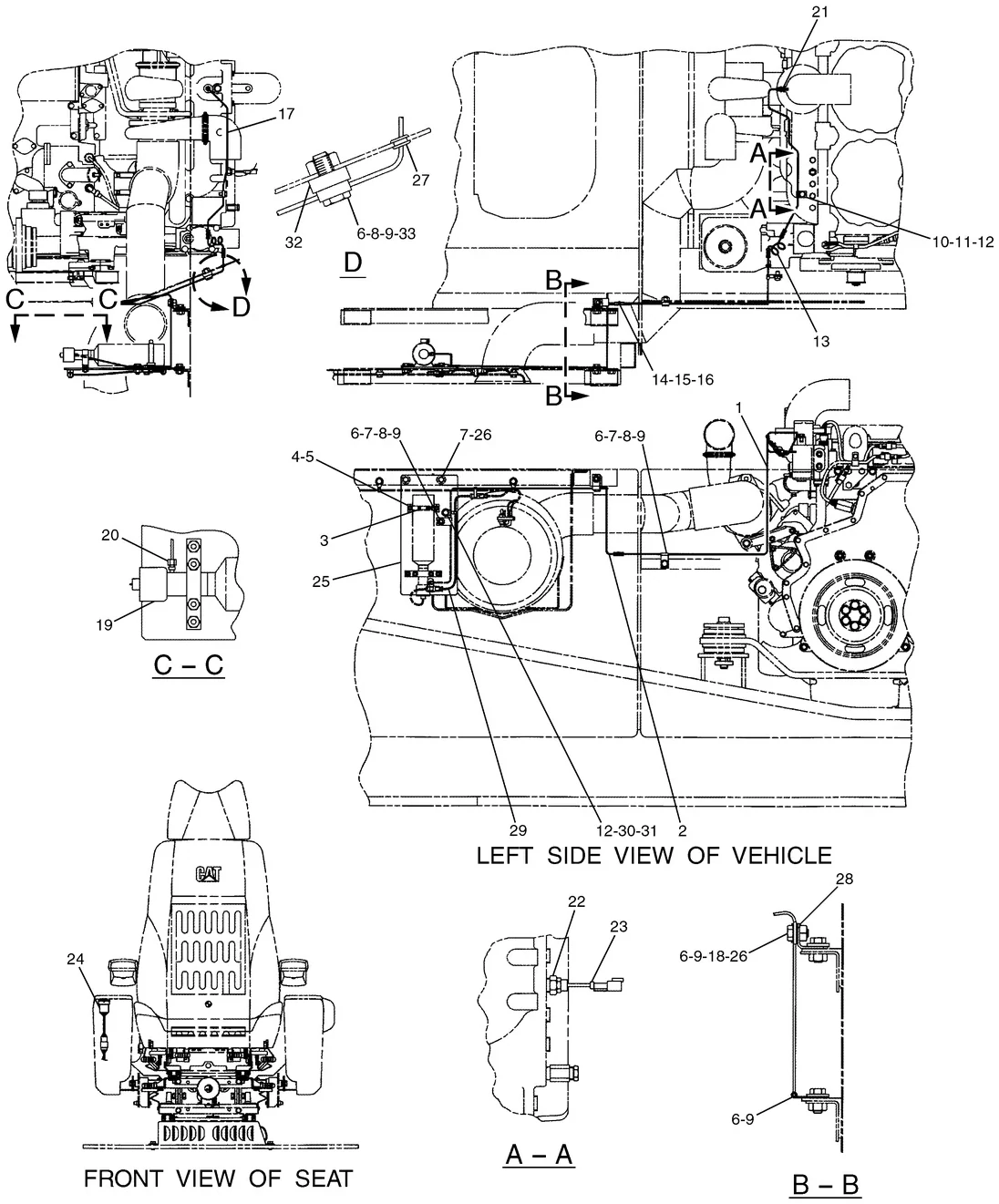 345B · ELECTRICAL AND STARTING SYSTEM · 124-1690 CAT parts diagram